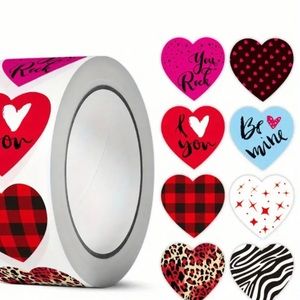 500 Heart Stickers   new